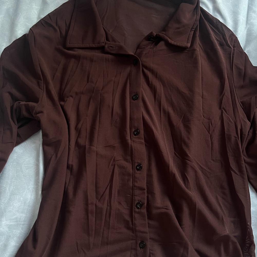 Women’s Mesh Brown Shirt